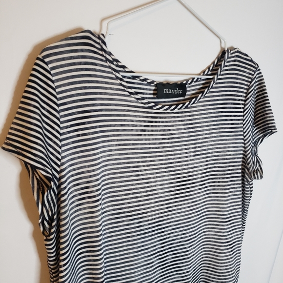 Mandee loose fit peplum style striped tee - Picture 2 of 6